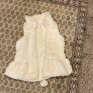 Faux fur white toddler vest